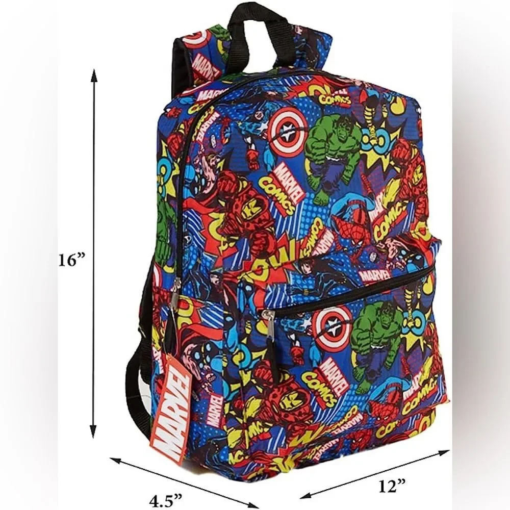 MARVEL Avengers Backpack 16" Iron Man Spider-Man Thor Captain America
